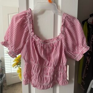 Lily Star Pink and White Striped Blouse